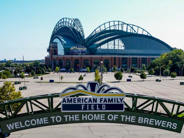 FILE - American Family Field is seen Sept. 15, 2023, in Milwaukee. Wisconsin Republicans floated changes Wednesday, Oct. 25, 2023, to a proposal funding Milwaukee Brewers stadium repairs, including a new tax on non-Brewers events, in an attempt to win over skeptics of the current plan to keep the team at American Family Field until at least 2050. (AP Photo/Morry Gash, File)