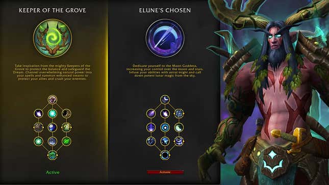 A Hero Talent screen, with a horned old chap on the right.