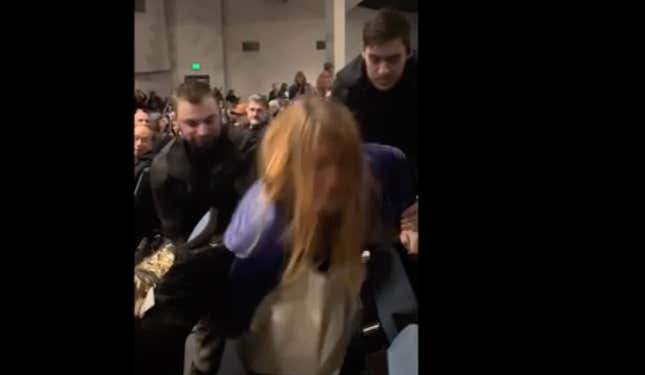 Image for article titled Why Video of White Woman Dragged Out of Republican Event Is A Terrifying Sign For Black America