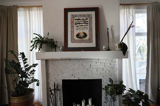 Boston, MA - November 18: One of the fireplaces on the first floor of the Bond-Hampton House, which has been designated a Boston city landmark. The house was formerly home to filmmaker and community organizer Henry Hampton.