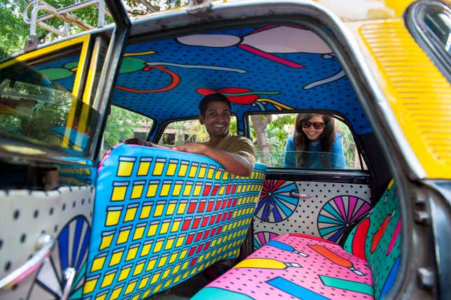 Shweta Malhotra’s playful design called “Chowpatty” was inspired by the lively beaches of Bombay where she grew up. “I actually haven’t visited Chowpatty in a while, so I don’t know if it is as colourful as I remember it as a kid. This theme is more about nostalgia for me,” she said.