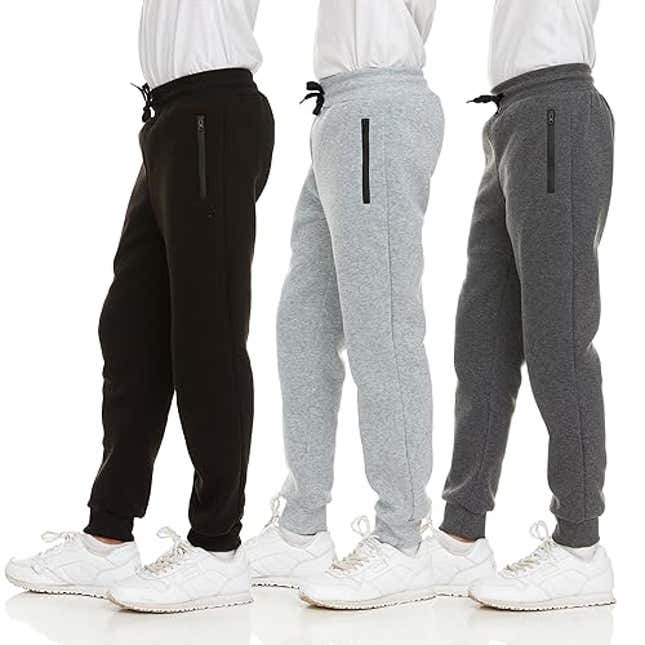 PURE CHAMP 3Pk Boys Sweatpants Fleece Athletic Workout Kids Clothes Boys  Joggers with Zipper Pocket and Drawstring Size 4-20 (SET1 Size 10/12), Now  10% Off