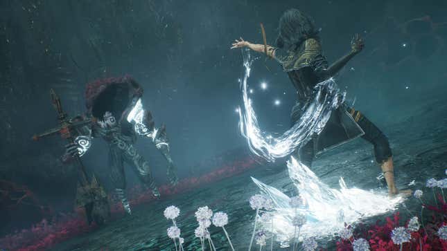 Lune summons a spell to attack a Nevron.