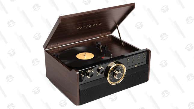 Play any record—or any song via Bluetooth—using this Victrola record player.