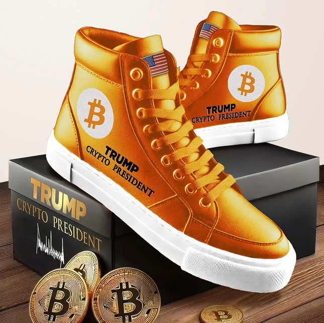 A Donald Trump-owned company is selling new Bitcoin-inspired sneakers.