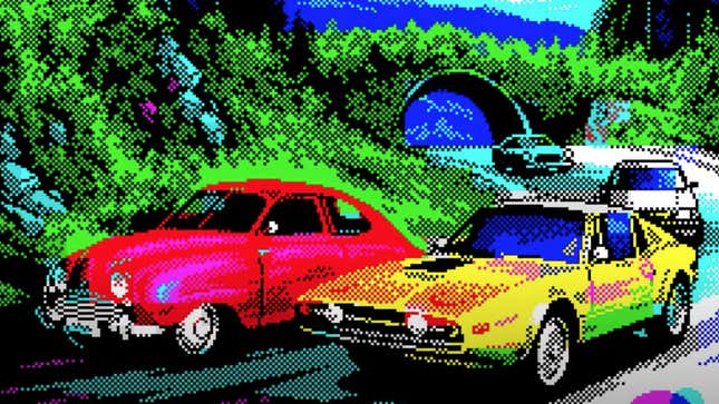 Image for article titled This Brand-New Driving Game For A Very Obsolete British 8-Bit Computer Has Some Amazing Old Cars