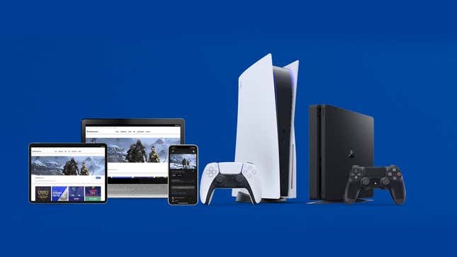 A line up of devices shows off the PlayStation ecosystem.