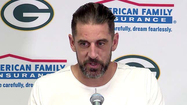 Image for article titled Aaron Rodgers Downplays Rough Start As Normal Ups And Downs Of Massive Global Conspiracy