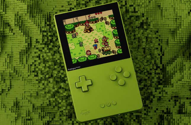 A green Analogue Pocket GBC Color