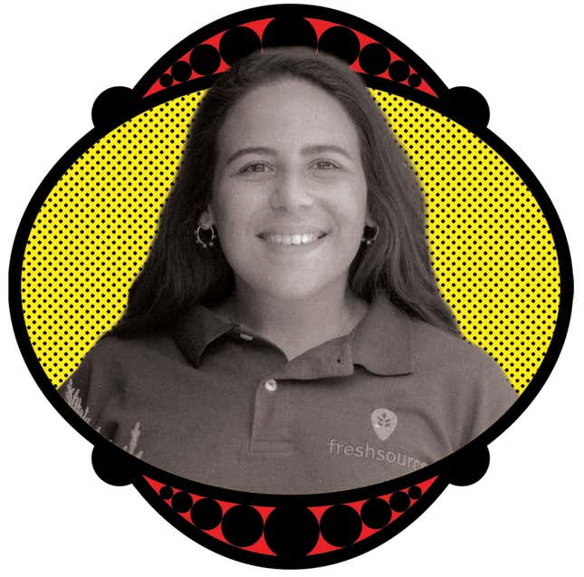 A stylized image of Quartz Africa 2021 Innovator - Farah Emara.