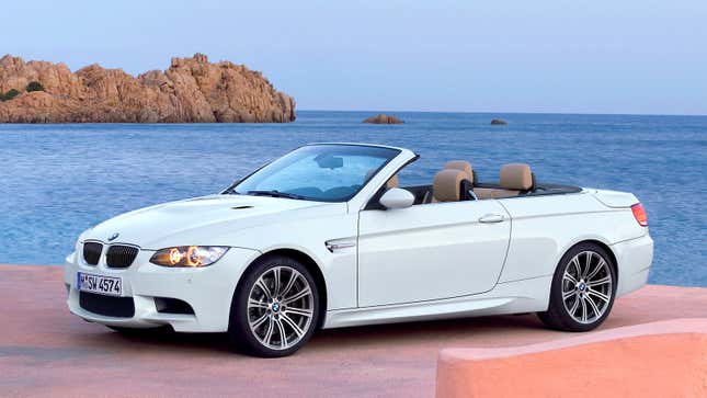 A white BMW M3 convertible 