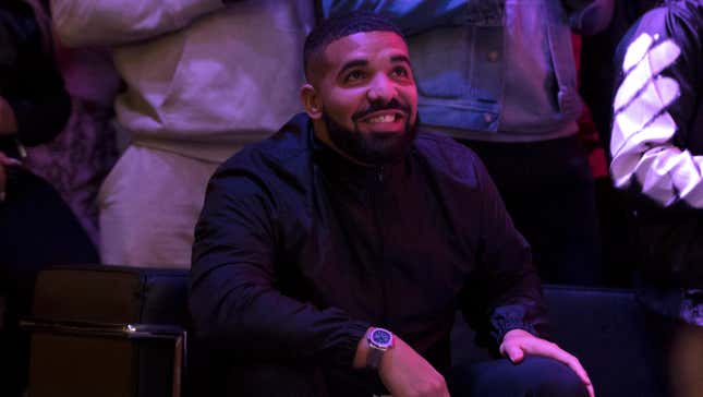 Drake watches Game Six of the NBA Finals outside of Scotiabank Arena on June 13, 2019 in Toronto, Canada.