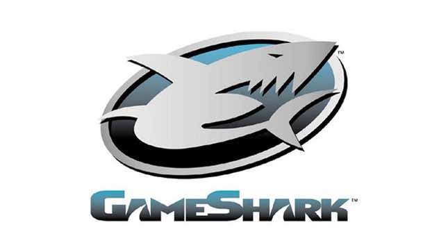 El logo de GameShark sobre un fondo blanco.