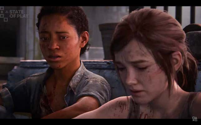 Ellie and Riley are seen in a moment from Left Behind during Sony's State of Play showcase.