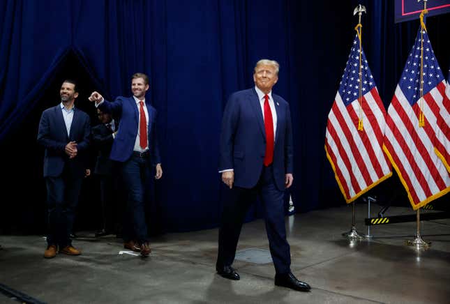 President-elect Donald Trump with his sons, Donald Trump Jr. and Eric Trump.