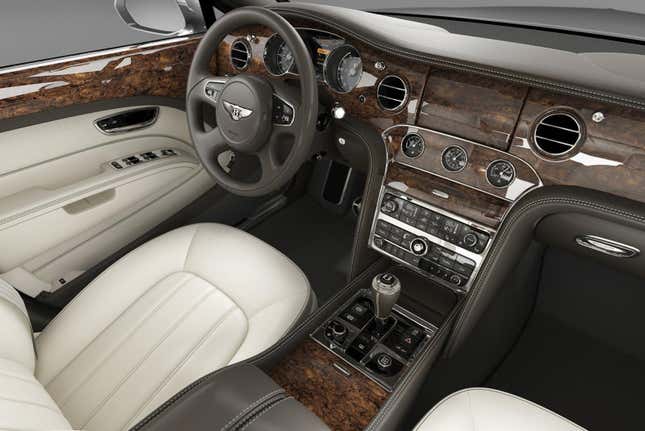 A photo of the interior of a Bentley Mulsanne