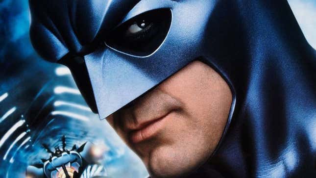 George Clooney wears the famous cowl as Batman in Batman and Robin.