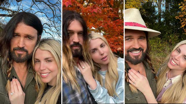 Image for article titled Billy Ray Cyrus and Firerose Can't Stop Posting Selfies Under Trees