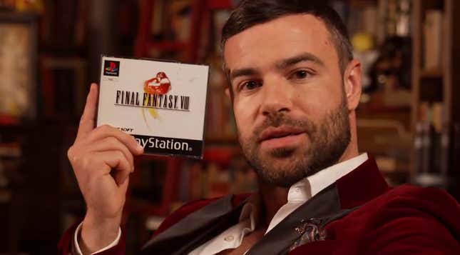 Ben Starr holds up a copy of FFVIII.