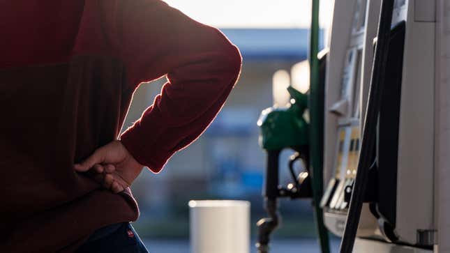 A person pumps gas at a Shell gas station on April 01, 2022 in Houston, Texas. 