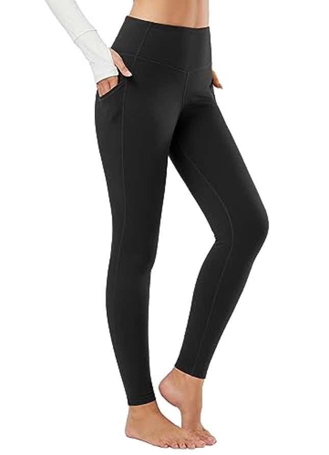 BALEAF Women's Fleece Lined Leggings Thermal Warm Winter Tights High  Waisted Thick Yoga Pants Cold Weather with Pockets Black M, Now 31% Off