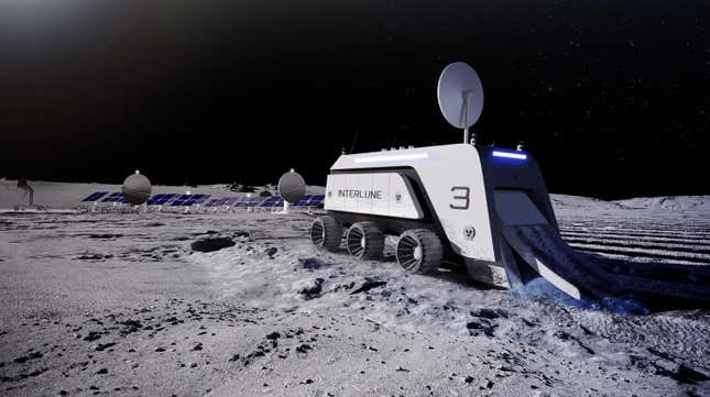 An illustration of Interlune’s lunar harvester. 