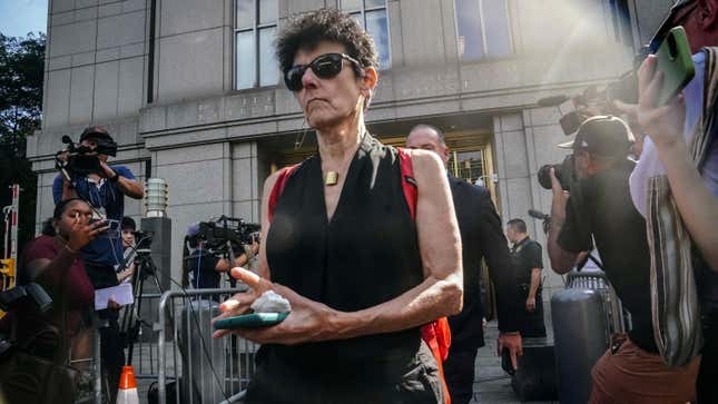 Barbara Fried leaves Manhattan federal court after her son FTX founder Sam Bankman-Fried had his bail revoked for witness tampering in his fraud case, Friday, Aug. 11, 2023, in New York. (