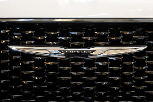 FILE - This is the front grill of a 2020 Chrysler 300 on display at the 2020 Pittsburgh International Auto Show Thursday, Feb.13, 2020 in Pittsburgh. Stellantis is recalling nearly 285,000 Dodge and Chrysler sedans, Friday, March 22, 2024, because the side air bag inflators can explode with too much force and hurl metal fragments at drivers and passengers. (AP Photo/Gene J. Puskar, File)