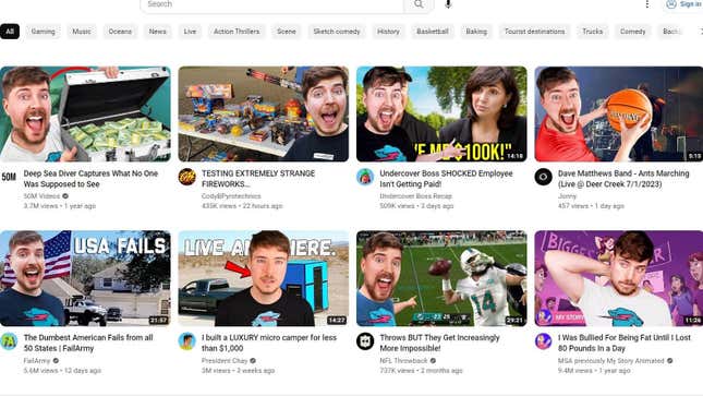 Mr beast's thumbnail , I Bought Everything In Stores MrBeast views