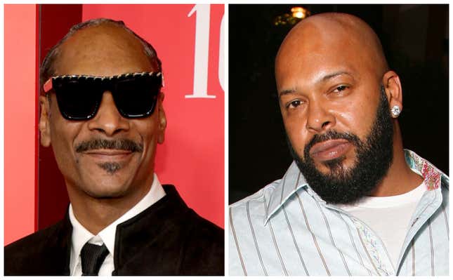 Snoop Dogg, left; Suge Knight.