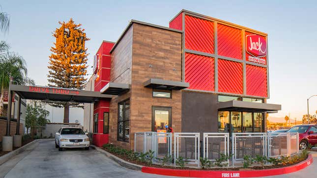 A photo of a Jack In A Box drive-thru 