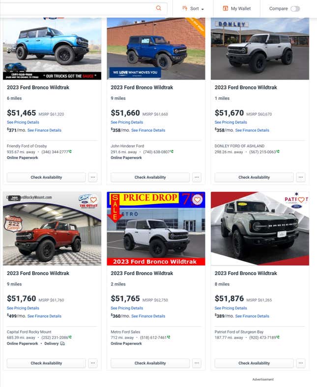 Image for article titled Ford Bronco Inventory Is Running Wild, And That Could Mean Big Savings