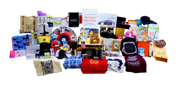 Image for article titled You Won&#39;t Believe What&#39;s Inside the Luxury Golden Globe Celebrity Swag Bags/Gifts Over the Years.