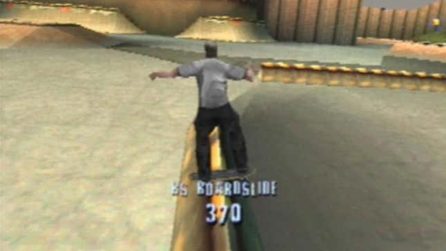 A skater grinding on a rail