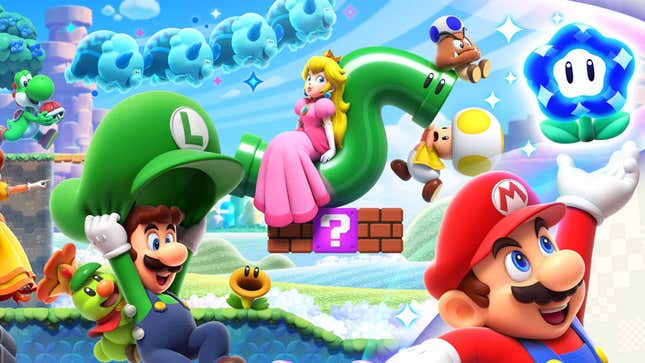 Mario and friends in art for Super Mario Wonder.