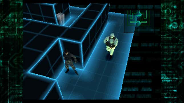 Snake se cache d'un garde dans les missions Metal Gear Solid VR.