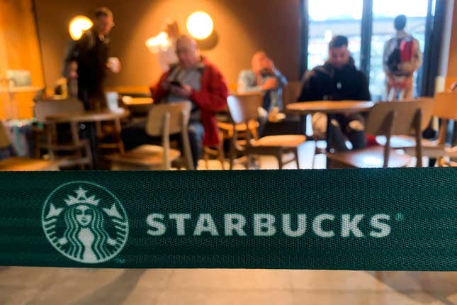 A Starbucks cafe at the airport in Charleroi, Belgium. 