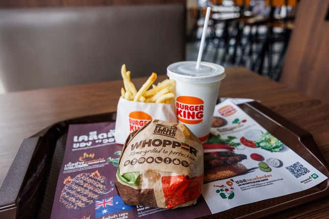 A Burger King Whopper Meal. 