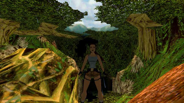 Lara in the opening jungles of Tomb Raider 3.