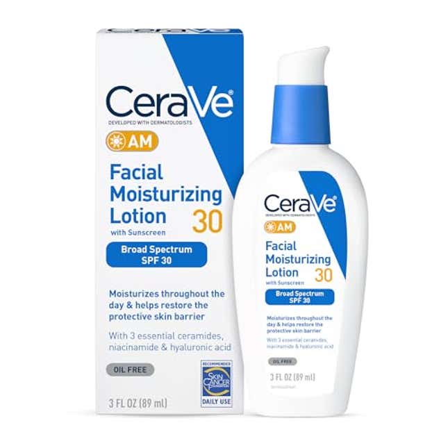 Image for article titled CeraVe AM Facial Moisturizing Lotion with SPF 30, Now 37% Off