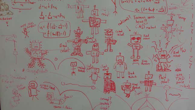Scientist doodles in the Far Experimental Hall.