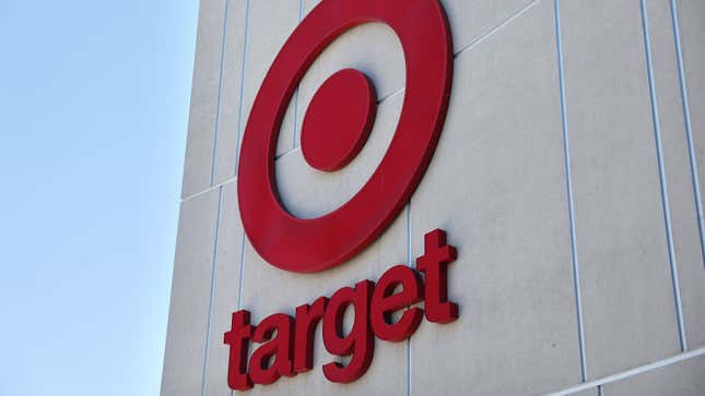 A photo of a Target sign on the side of a building. 