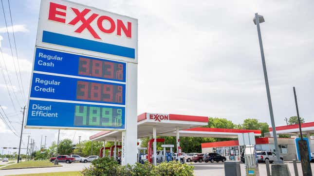 Gas prices at an Exxon Station in Houston, Texas on July 29.