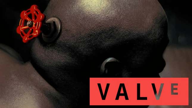 The Valve baldy guy with a Valve logo on top.