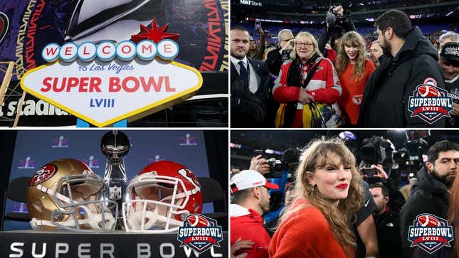Image for article titled SB LVIII even too expensive for the rich; A Swifties guide to the game; Poor Mama Kelce; What's Brock Purdy have to do with Lee Harvey Oswald?