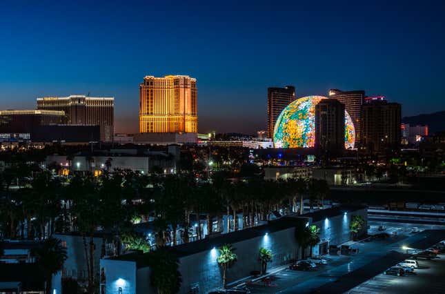 The Las Vegas Strip at night.