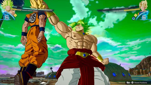 The original version of Broly holds Goku up in the air by his hair.