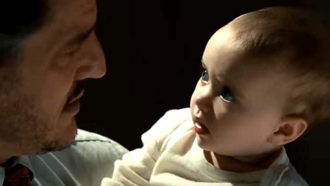 Franklin and Reed staring at each other.