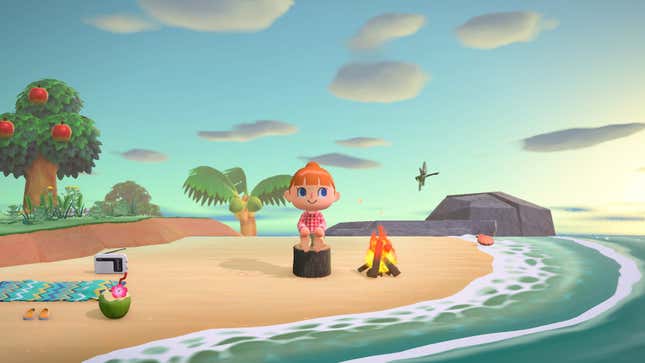 A screenshot of Animal Crossing: New Horizons featuring clouds.