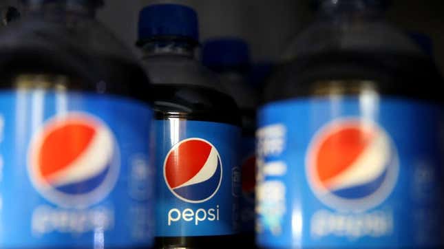 Bottled Pepsi on shelf